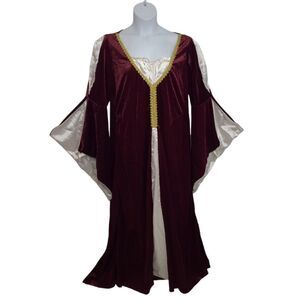 CALIFORNIA‎ COSTUME regal princess renaissance dress velvet bell sleeve 2X/3X